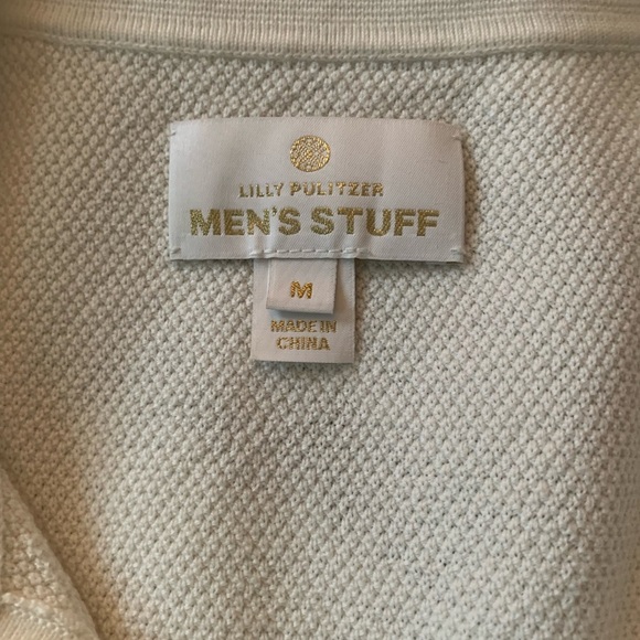 Lilly Pulitzer Cream Polo Shirt for Men size medium - Picture 4 of 5